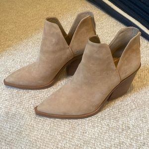 Vince Camuto beige soft leather booties